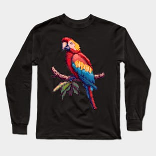 Pixel Macaw Long Sleeve T-Shirt